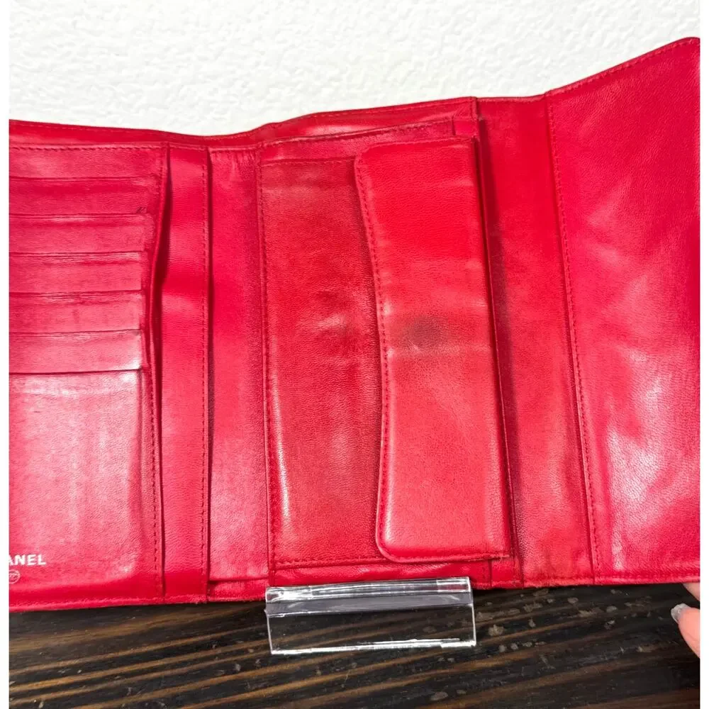 CHANEL red lambskin